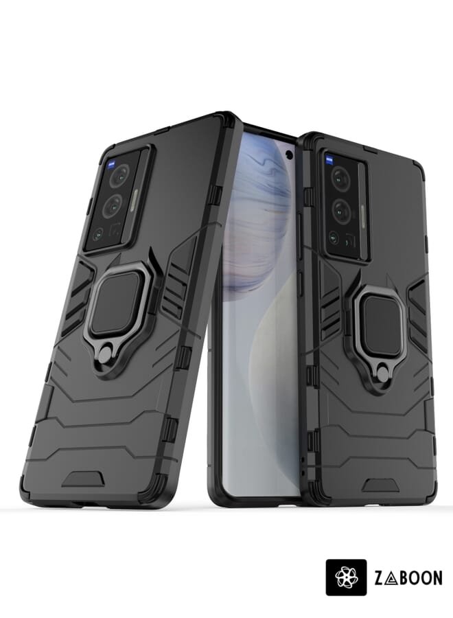 Zaboon Protective Case Cover For vivo X70 Pro Shockproof PC + TPU Protective Case with Magnetic Ring Holder - Image 1