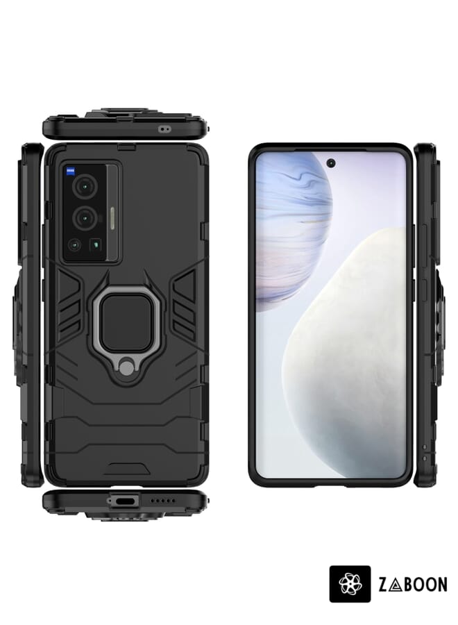 Zaboon Protective Case Cover For vivo X70 Pro Shockproof PC + TPU Protective Case with Magnetic Ring Holder - Image 3