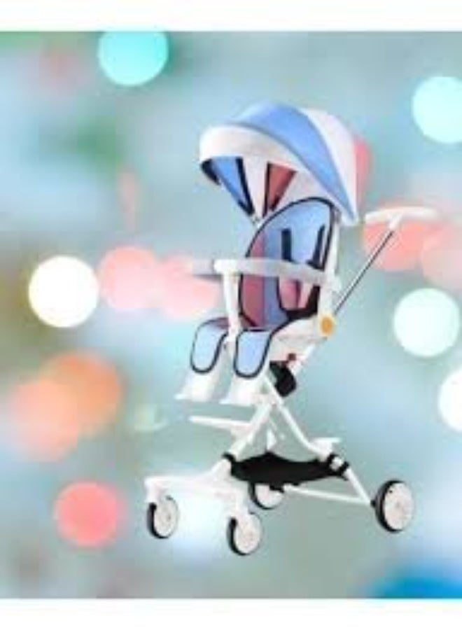 Baby Stroller With Double Rear Brakes & Handle Washable Lightweight Pushchair-Foldable, Reversible & Adjustable Baby Travel Trolley - Image 3