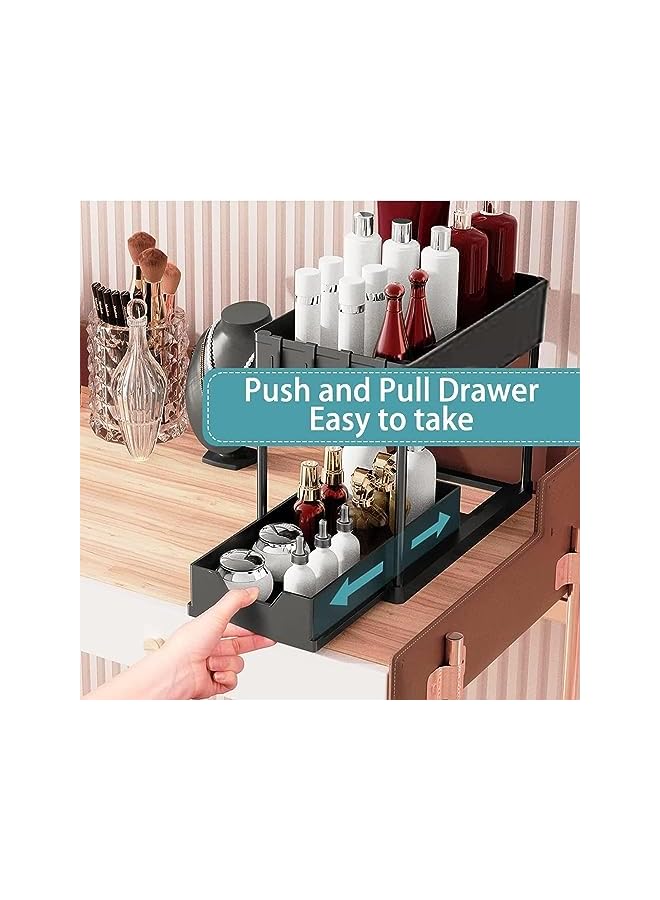 Zaboon Cabinet Basket Organizer 2 Tier Storage Under Cabinet Bathroom Under Sink Organizers And Storage Black Under Sink Storage Multi Purpose Storage Shelf For Kitchen Bathroom Office - Image 4