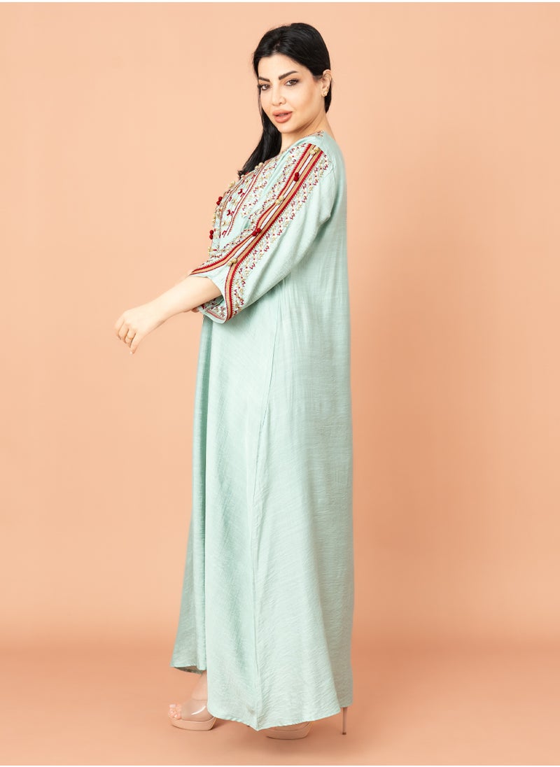 اكسا جلابية كلاسيكية مطرزة  - Image 3