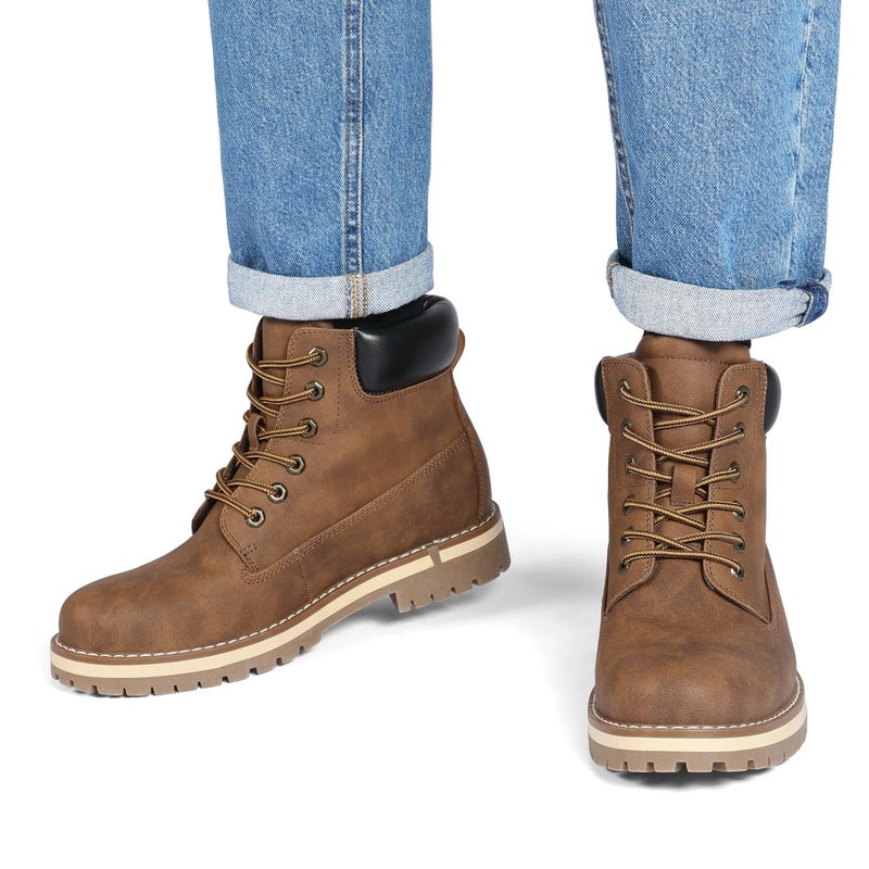 Bruno Marc Men's Classic Winter Fall Casual Boots Warm Cold-Weather Work Boots 3.0,Size 10.5,Brown/Mesh,SBSB226M - Image 2