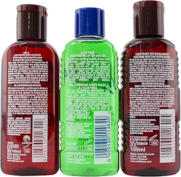 Malibu Sun Fast Tanning Travel Essentials SPF 4 Bronzing and Beta Carotene Oil Soothing Aloe Vera After Sun Gel Water Resistant Tropical Coconut Fragrance Multipack 3 x 100ml - Image 3