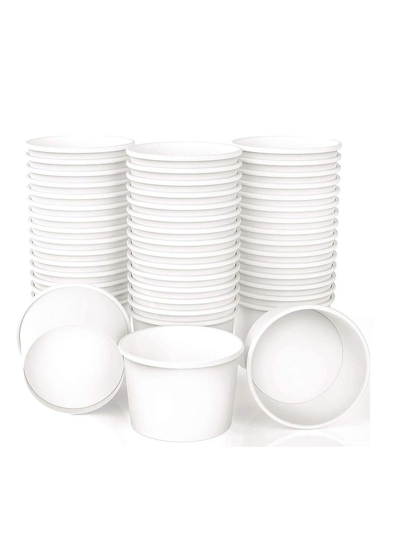 25Pc Disposable Paper Ice Cream Cups Dessert Bowls For Frozen Yogurt Soup 4oz