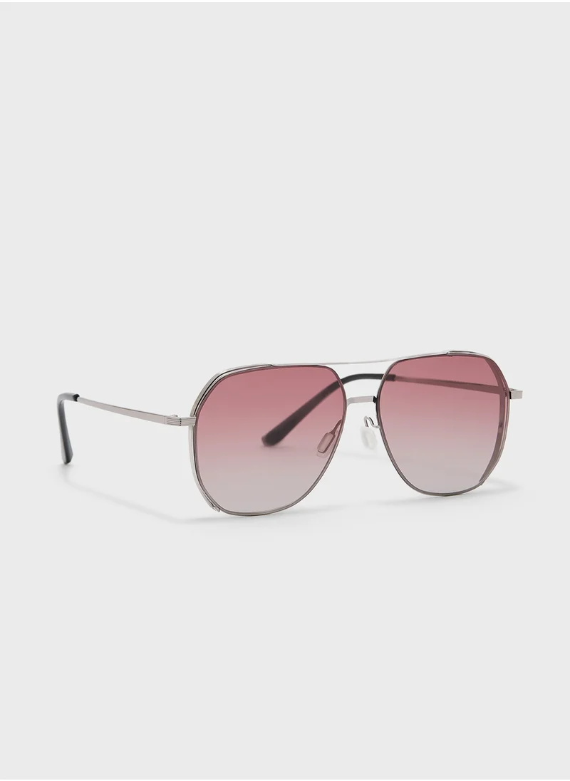 Ginger Angular Aviator Sunglasses