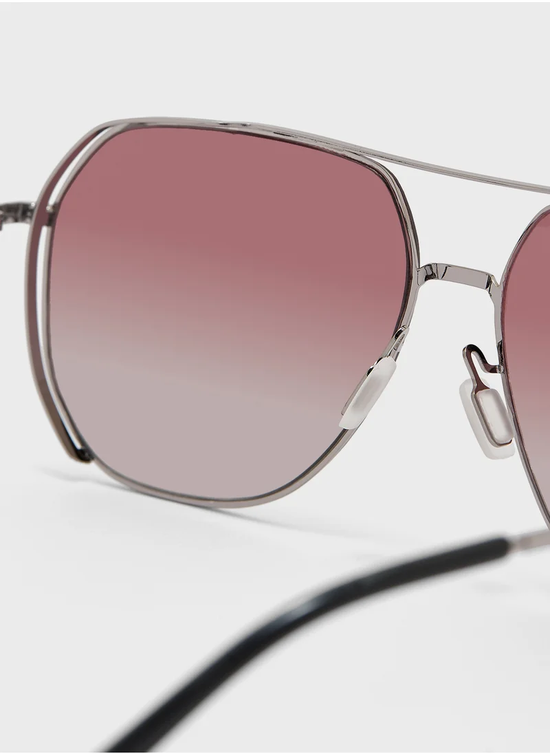 Ginger Angular Aviator Sunglasses