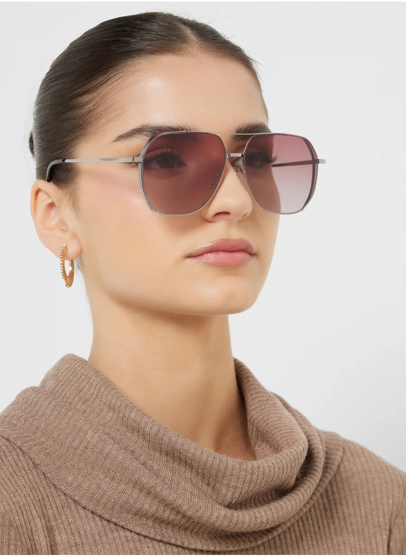 Ginger Angular Aviator Sunglasses