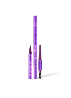 THE QUICK FLICK Quick Brow 2-in-1 Eyebrow Pencil with Liner & Built-in Brush Spoolie – Vegan, Cruelty-Free, & Water-Resistant Brow Shading – Defining Brow Pencil with Hair Like Strokes (Dark)