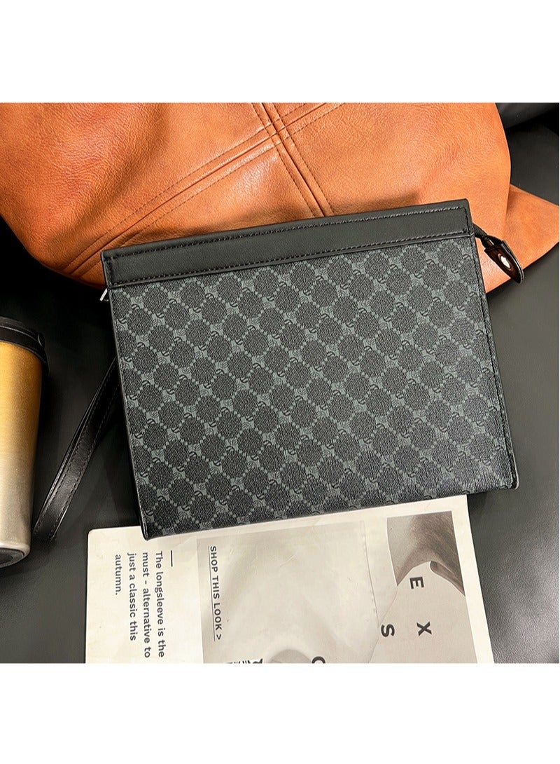 Men's Business Clutch Large Capacity Casual Washing Bag Clutch Wallet Black - Image 1