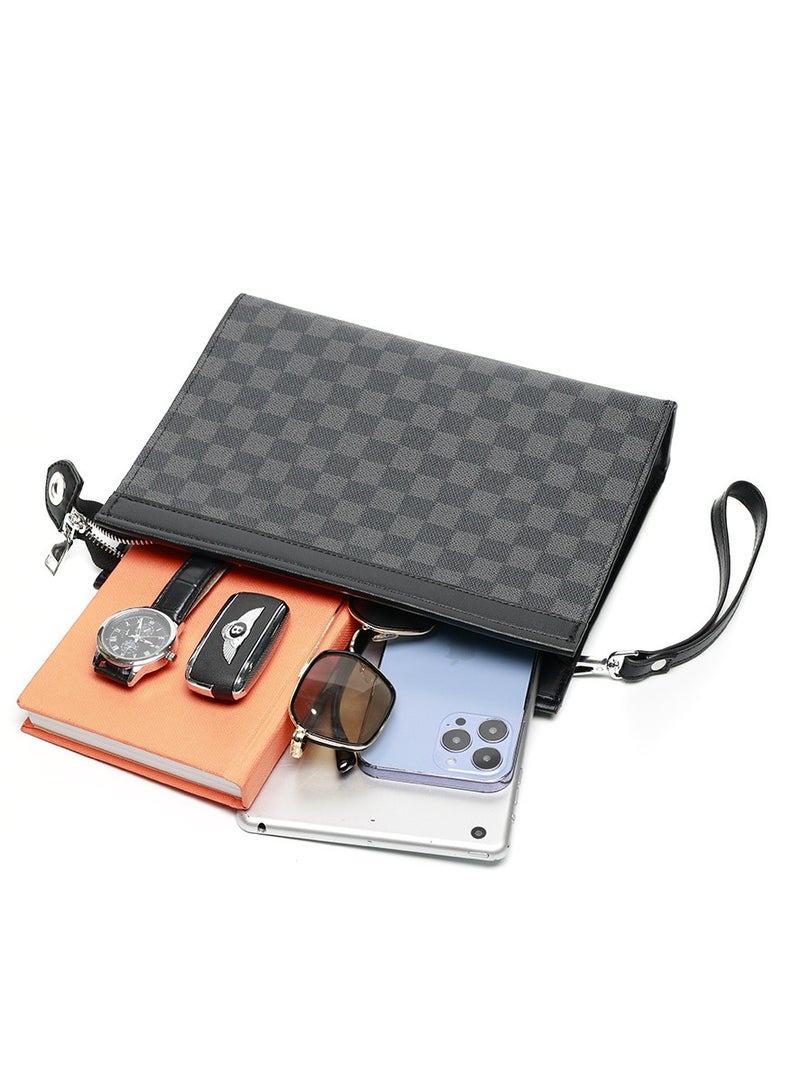 Men's Business Clutch Large Capacity Casual Washing Bag Clutch Wallet Black - Image 2