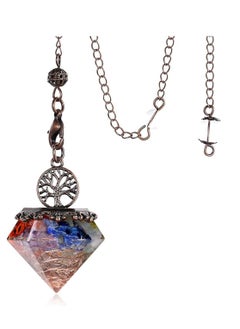 KASTWAVE Pendulum Crystal, 7 Chakra Healing Crystal Pendulum for Divination Dowsing Scrying, Vintage Pendulum Crystal Resin Pendant with Bronze Chain Reiki Pendulum, 1 Pcs  - Image 1