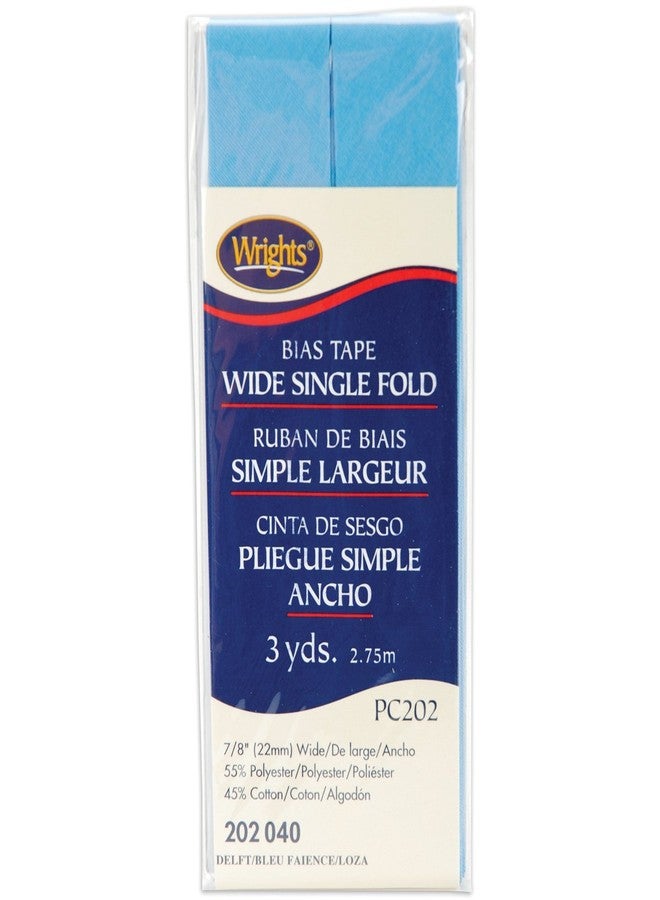 Wrights Products 117-202-040 Wide Single Fold Bias Tape, 3 yd., Delft