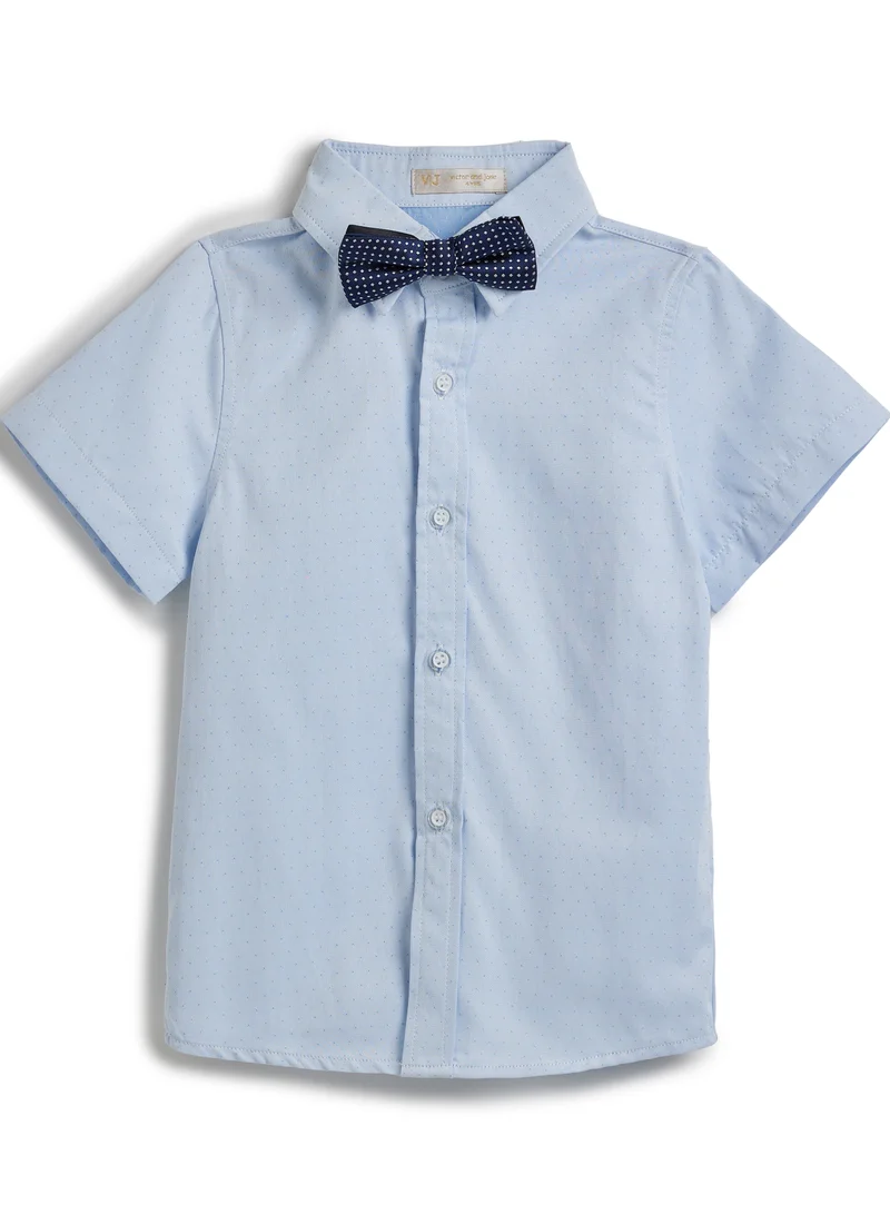 Victor And Jane  Blue Shorts And Braces Set With Shirt And Bow Tie for Men | Best Price UAE
