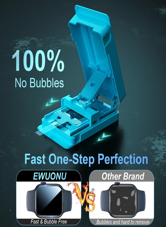 EWUONU 3 PACK Screen Protector for Apple Watch Series 9 8 7 45mm, 3D Full Cover Anti Scratch Bubble Free HD Touch Sensitive Flexible Film for iWatch S9 45mm(Auto Align Kit) - Image 3