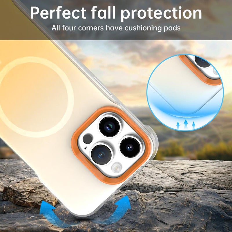 erorex For iPhone 14 Pro Max Borderless Series Magnetic MagSafe Gradient Color Phone Case(Yellow) - Image 3