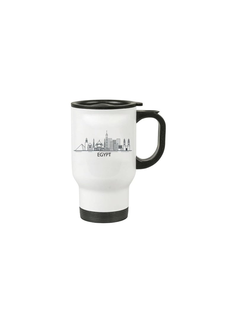 Egypt Skyline Travel Mug - Celebrate Egypt's National Day with this Skyline Travel Mug - Perfect for Egypt Independence Day - Gift for Any Egyptian - Image 2
