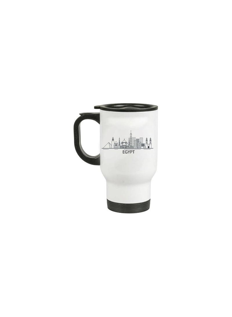 Egypt Skyline Travel Mug - Celebrate Egypt's National Day with this Skyline Travel Mug - Perfect for Egypt Independence Day - Gift for Any Egyptian - Image 1