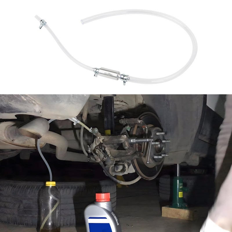 HEVLE Brake Bleeder Hose Brake Fluid Replacement Kit One Way Check Valve Brake Fluid Bleeder Kit with Tube Clamp Hydraulic Brake Fluid Bleeder Replacement Hose for Clutch Hydraulic Brake