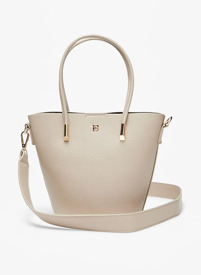 فلورا بيلا من شو إكسبرس Women's Solid Tote Bag with Detachable Strap and Button Closure