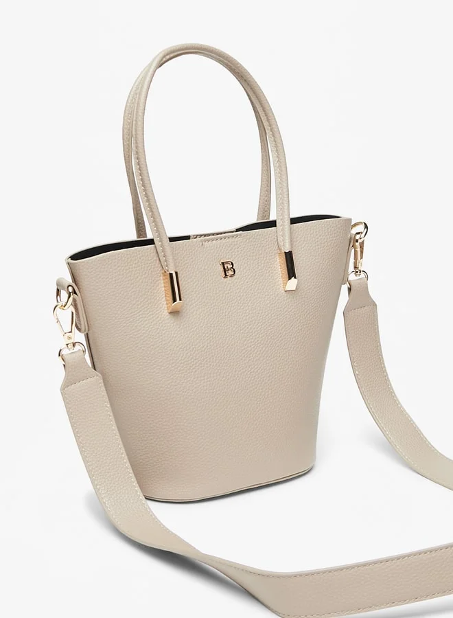 فلورا بيلا من شو إكسبرس Women's Solid Tote Bag with Detachable Strap and Button Closure