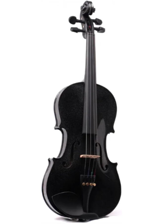 Megarya Megarya 4/4 Black Glossy Violin Made By Indian Solid Wood Perfect Choice for Violin Beginners Complete Set With Case, Bow and Rosin  - Image 2