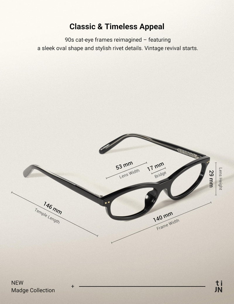 TIJN Olisa Blue Light Blocking Glasses for Women Men,Oval Glasses Frame Bluelight Glasses for Gaming/Computer/Screen,Black N - Image 4