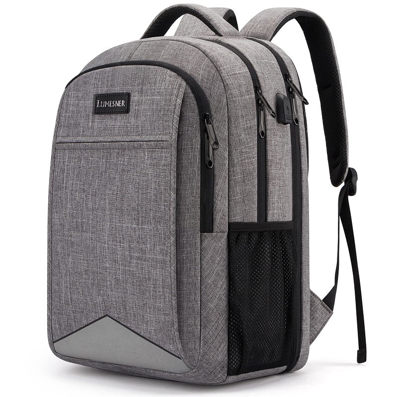 Lumesner 17 Inch Laptop Backpack, TSA Large Backpack for Travel and Business with USB Charger Port, Water Resistant Flight Approved Weekender Carry-On Backpack with Luggage Sleeve for Women and Men - Image 1