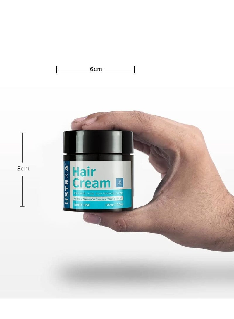 USTRAA Hair Cream for Men - 100g - For Daily Use with Light Hold- Style & nourishment | Wheat Germ Oil | Wild Flax Seed Extracts | Moisturizes Hair | Non-sticky, Sulphate & Paraben FREE - Image 5