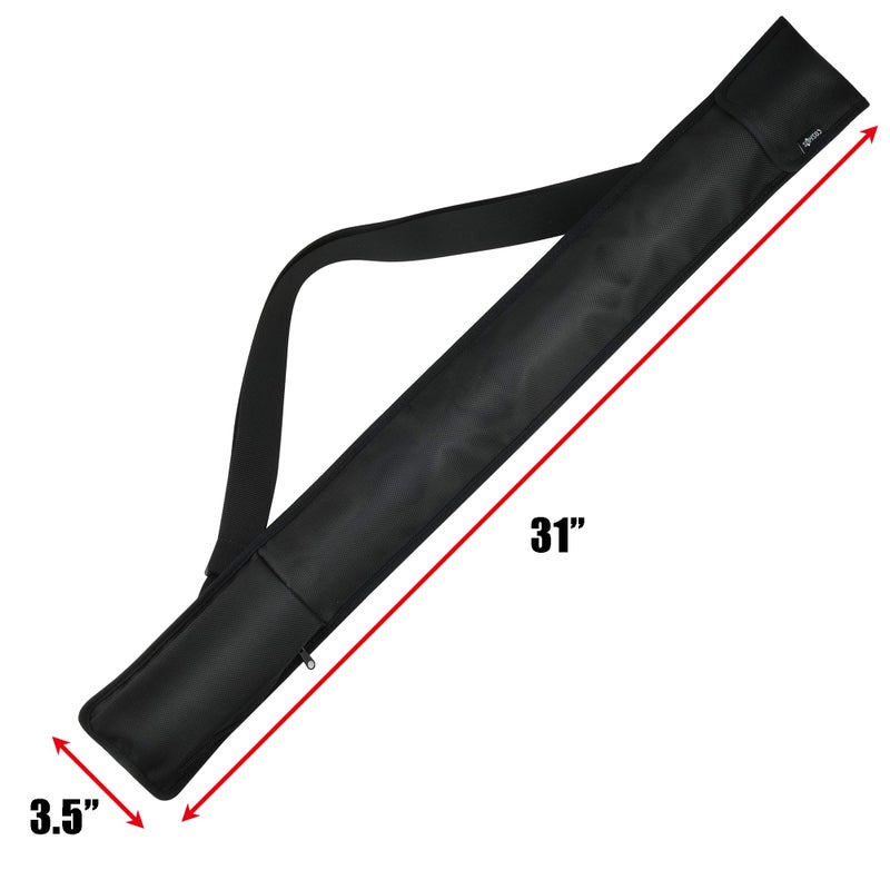 Cosmos Billiard Pool Cue Stick Carrying Case Bag Snooker Cue Stick Storage Pouch Holder for 1/2 Billiard Cue Stick (Holds 1 Butt / 1 Shaft) (Black Color) - Image 5