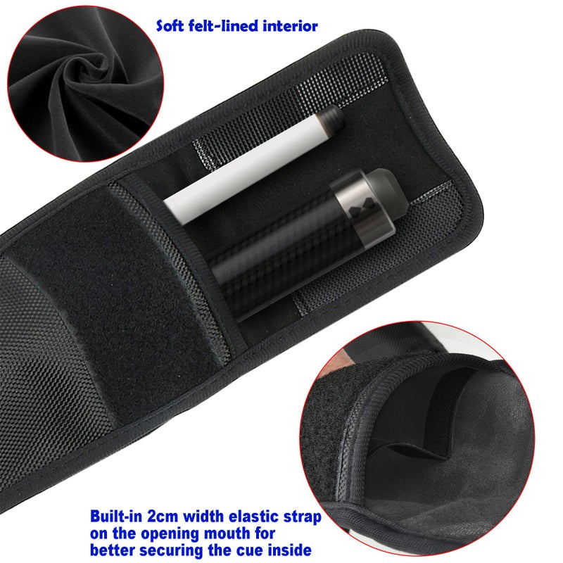 Cosmos Billiard Pool Cue Stick Carrying Case Bag Snooker Cue Stick Storage Pouch Holder for 1/2 Billiard Cue Stick (Holds 1 Butt / 1 Shaft) (Black Color) - Image 3