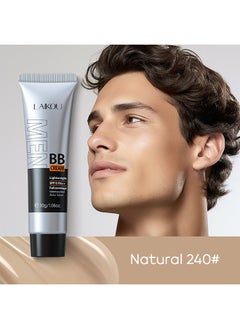 Laikou Men BB Cream SPF 15 PA++, Full-Coverage Foundation & Concealer, Mens Face Moisturizer Cream Evens Skin Tone, Oil Control and Cover Flaws, Natural Finish for All Skin Types, Natural 240  - Image 2