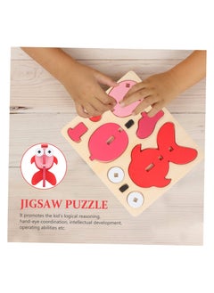 واي آند دي SYOSI, 4 Pack Wooden Puzzles for Toddlers, Animal Shape Preschool Montessori Toys Boys and Girls, Early Learning Handmade Skill Building Blocks 1-3 Years Old Toddlers  - Image 4