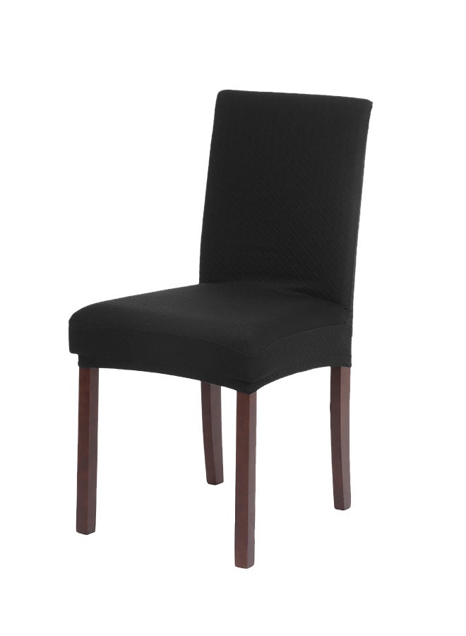 Thick Knit Washable Dining Chair Cover Black 0.228kg  - Image 1
