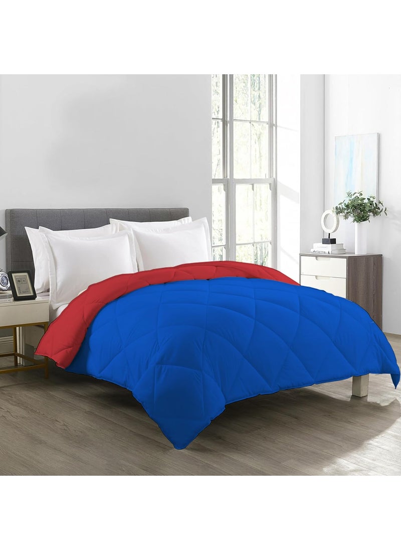 ELEGANT WEAVERS ELEGANT WEAVERS Comforter Double Bed Ac Comforter Double Bed 230 GSM Microfiber Reversible Comforter Comforter Queen Size BedSize 220 x 210 Cm Red Blue  - Image 2