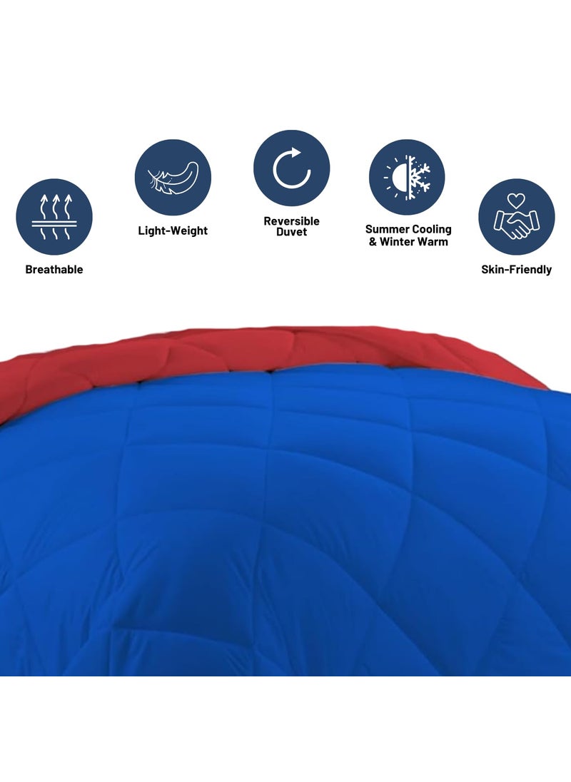 ELEGANT WEAVERS ELEGANT WEAVERS Comforter Double Bed Ac Comforter Double Bed 230 GSM Microfiber Reversible Comforter Comforter Queen Size BedSize 220 x 210 Cm Red Blue  - Image 4