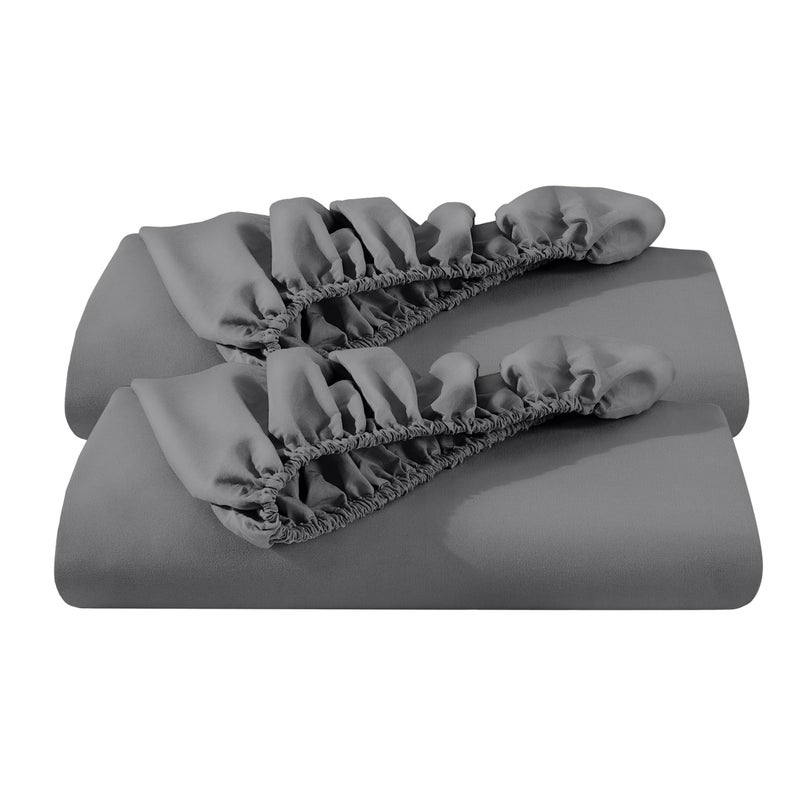Bare Home Bare Home 2Pack Fitted Bottom Sheets Twin XL  Premium 1800 UltraSoft Wrinkle Resistant Microfiber  Deep Pocket Twin XL Grey 