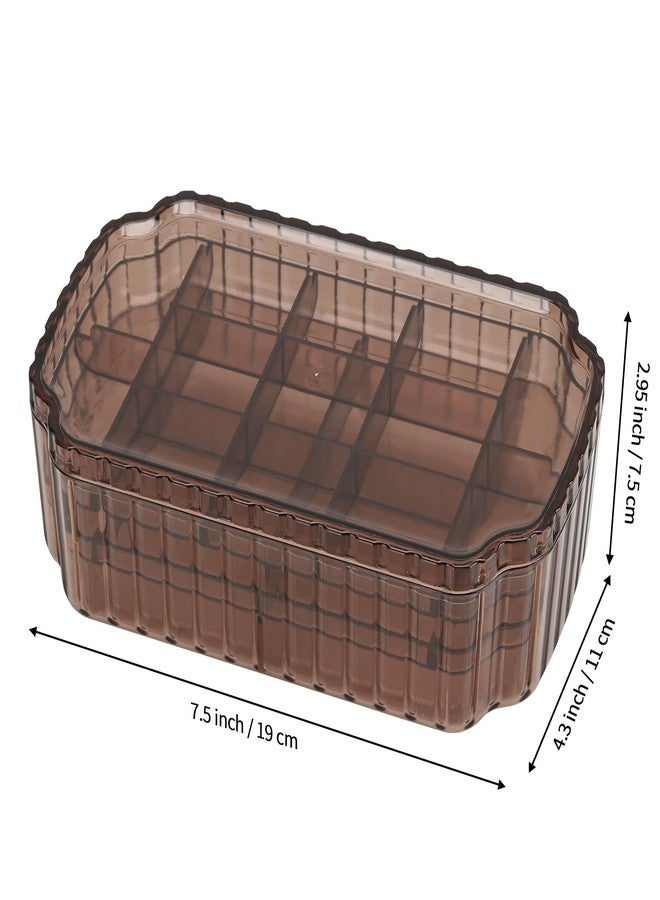 LETURE 3-Layer Jewelry Organizer Box for Earrings, Rings, Necklaces, Bracelets, Clear Plastic Bead Storage Containers for Crafts (Coffee) - Image 3
