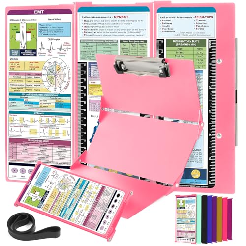 SC Printing World Nursing Clipboard EMT Edition 3 Layers Aluminum Foldable Nurse Clipboard Nursing Student Essentials Foldable Clipb oard Nursing Trifold Nursing School Essentials - Image 1