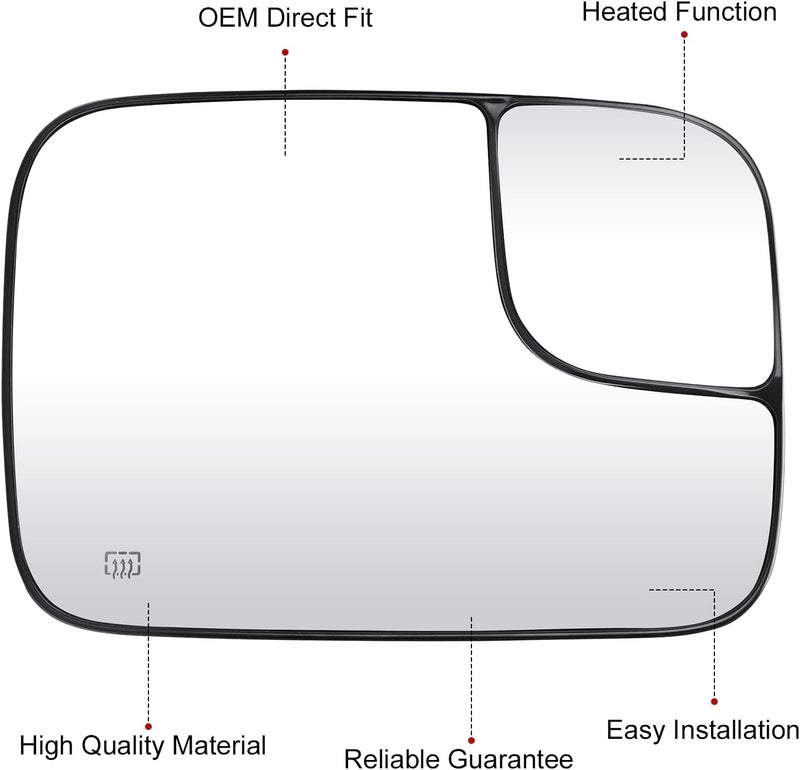 ISEYEC Heated Mirror Glass for Dodge Ram 1500, 2500, 3500 (2005-2009) - Image 3