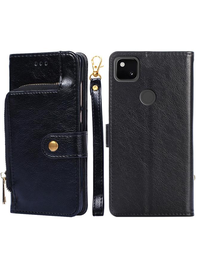 Zaboon Case For Google Pixel 4a Zipper Bag Horizontal Flip Leather Phone Case with Holder & Card Slots & Lanyard - Image 1
