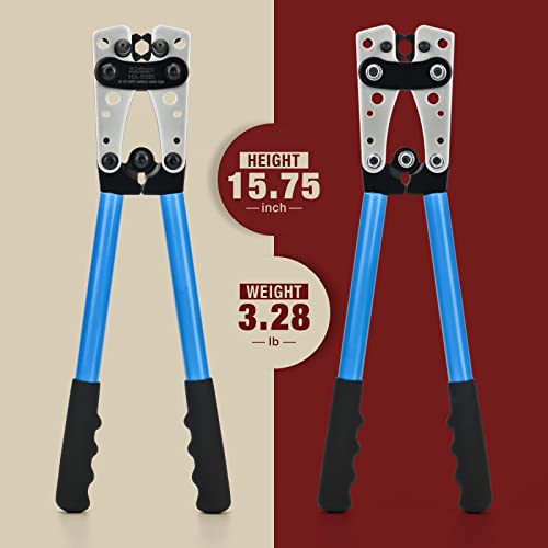 IWISS iCrimp Cable Lug Crimping Tool for Heavy Duty Wire Lugs, Battery Terminal, Copper Lugs AWG 8-1/0 - Image 5