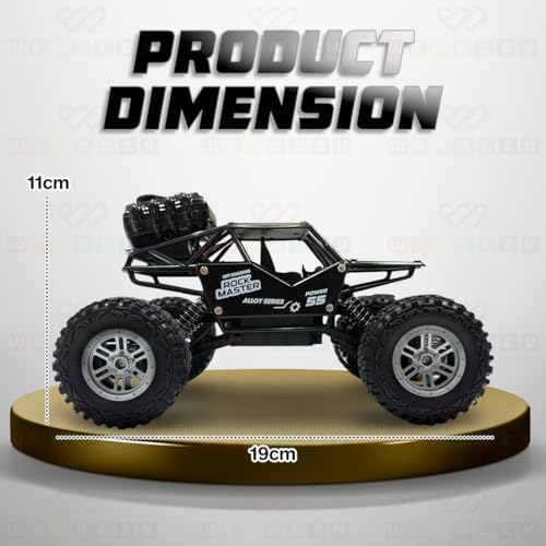 Wembley Rechargeable Remote Control Monster Truck RC Car Big Size Off Road 2WD Rock Crawler Battery Water Mist Spray and High-Speed Racing Toy for Boys (Black), 5 Years And Above - Image 3
