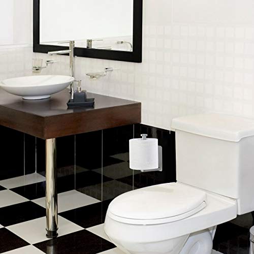 VAEHOLD Toilet Paper Holder Self Adhesive Kitchen Washroom Adhesive Toilet Roll Holder No Drilling for Bathroom Stick on Wall Stainless Steel Brushed - Image 3