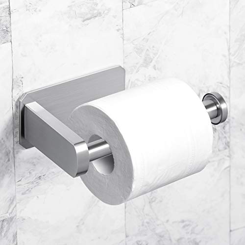 VAEHOLD Toilet Paper Holder Self Adhesive Kitchen Washroom Adhesive Toilet Roll Holder No Drilling for Bathroom Stick on Wall Stainless Steel Brushed - Image 4
