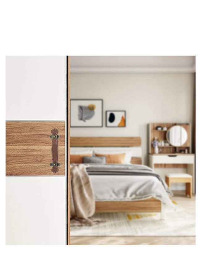 6 قطع مقبض أثاث بسطح جلدي 6.3 تصميم عتيق مقبض جلدي قوي لسحب الأدراج والخزائن وحقيبة PU - Image 2