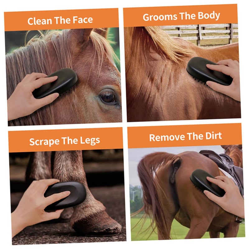 Cattle Horse Grooming Brush with Handle Pp Bristles for Cleaning Massage Livestock - Image 4