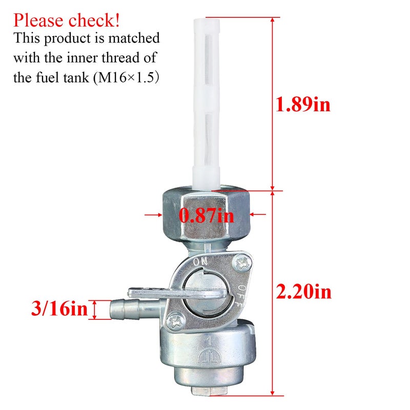 WOTIAN Generator Gas Tank Fuel Switch Petcock Fuel Shut Off Valve for Predator Generac Generator Parts 3500w-9000w 5.5hp-16hp M16x1.5mm - Image 2
