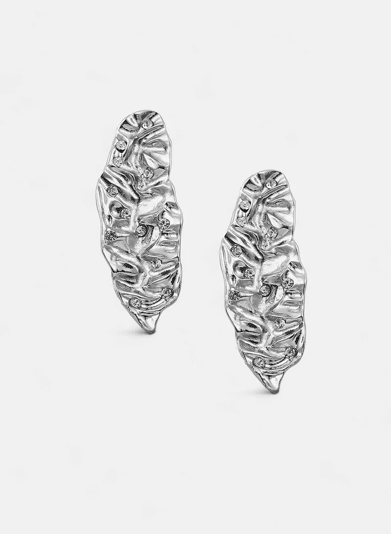 SOHI Stone Studded Contemporary Foglia Artificial Drop Earring Jewellery
