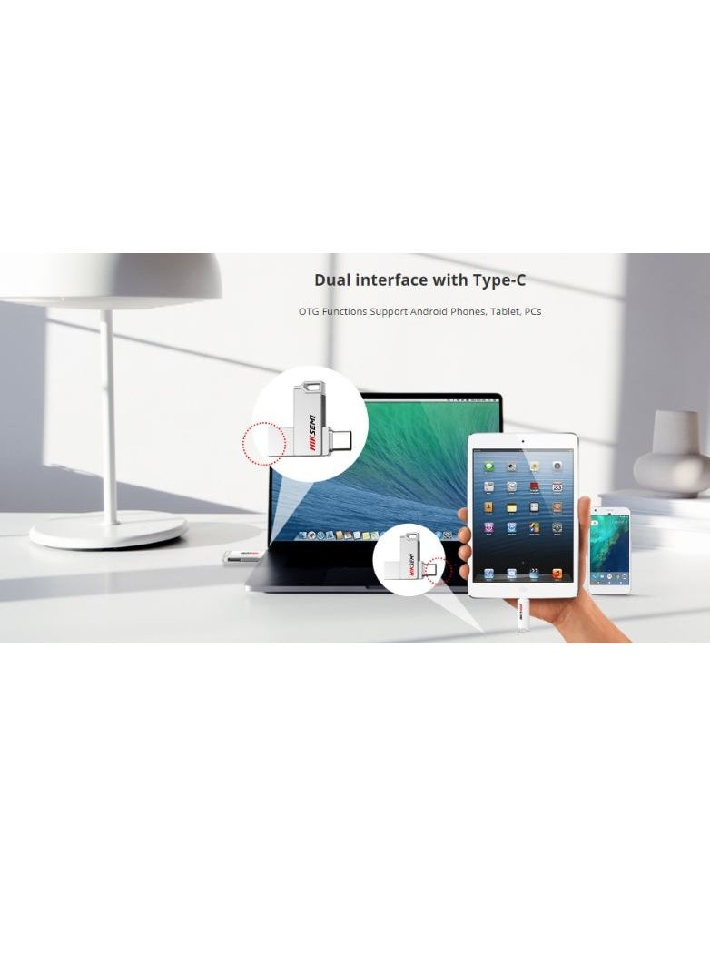 HIKSEMI Flash drive with Type-C port,  USB 3.2 128 GB storage capacity, silver  - Image 5
