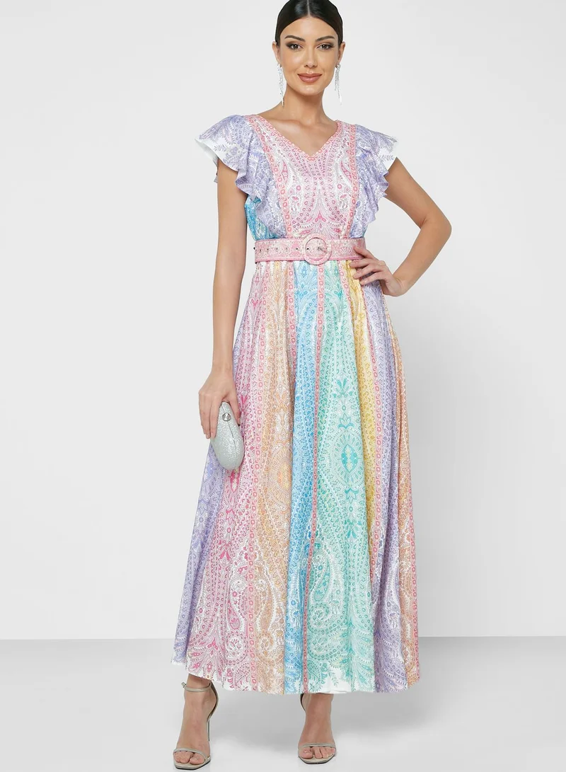 Khizana Paisley Print Maxi Dress
